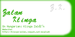 zalan klinga business card